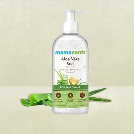 Mamaearth Aloe Vera Gel with Pure Aloe Vera & VitaminE for Skin & Hair | Hydrates, Soothes Skin