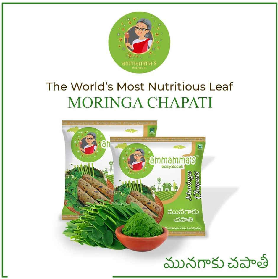 Ammamma'S Whole Wheat Chapati (10pc) & Ammamma'S Moringa Chapati (10pc) Combo