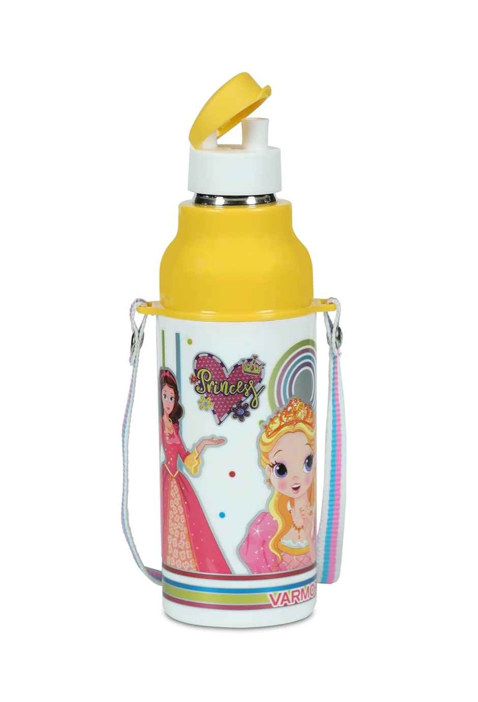 Varmora Sofia | Insulated Inner Steel | Yellow Assorted | Kids Water Bottle | Hot & Cold | 430 ml