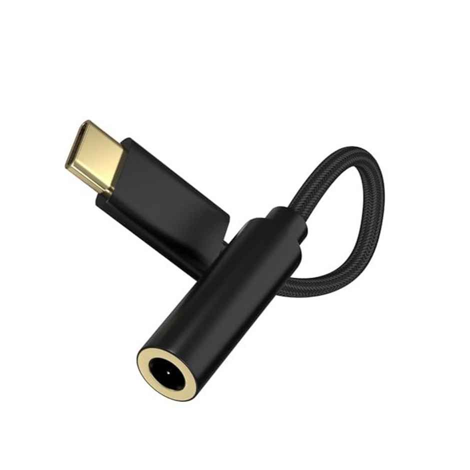 Sounce USB Type-C to 3.5 mm Headphone Jack Adapter for Samsung Galaxy S8- S9-S10-S20-S21 & More, Black