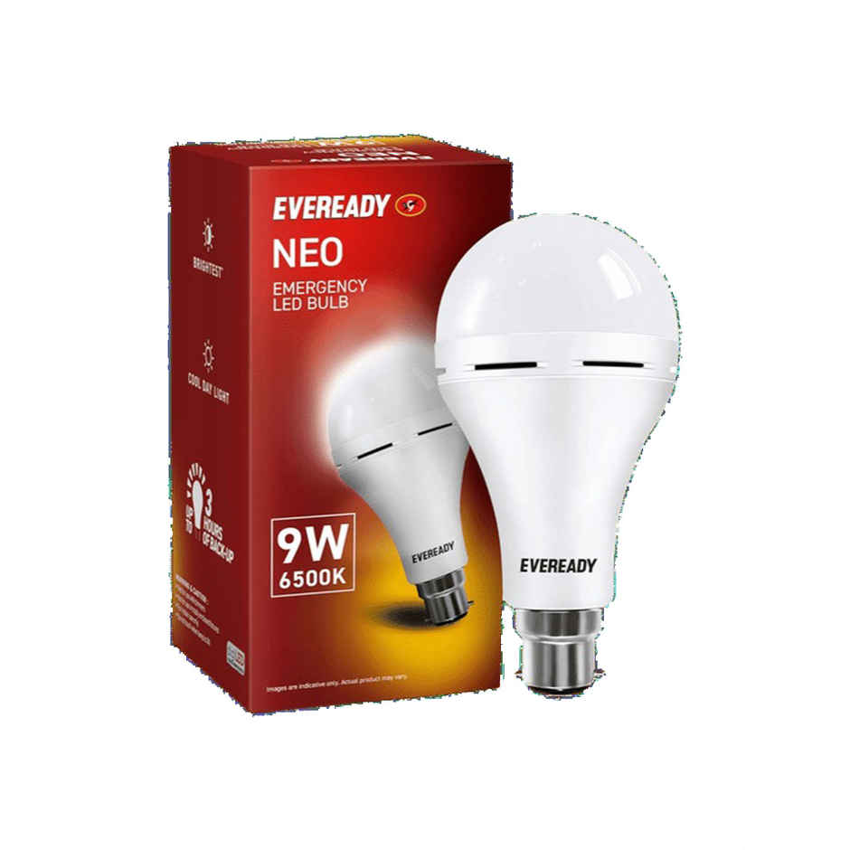 Eveready Emergency 9W Bulb | Cool Day Light | 6500K | B22 Base Holder