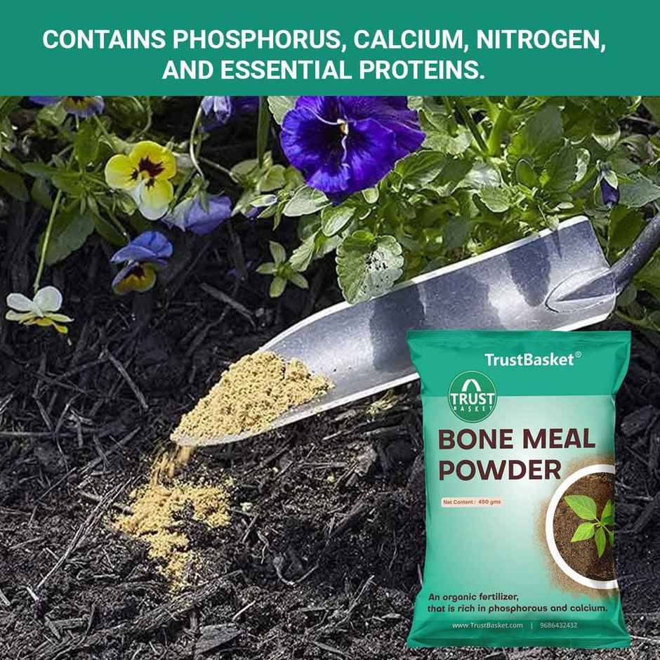 TrustBasket Bone Meal Fertilizer for Plants 450 Grams (Set of 1)