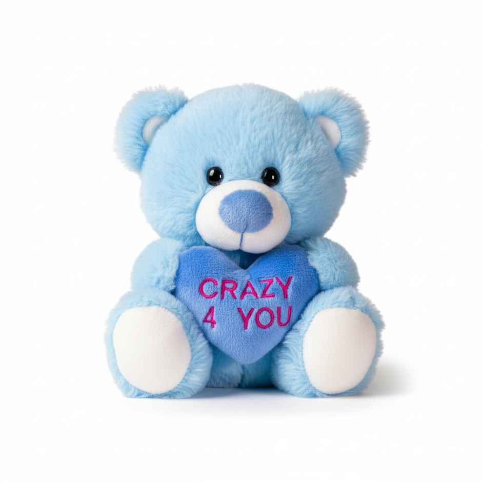 DearJoy Teddy Bear with Message on a Heart Blue 30 cm