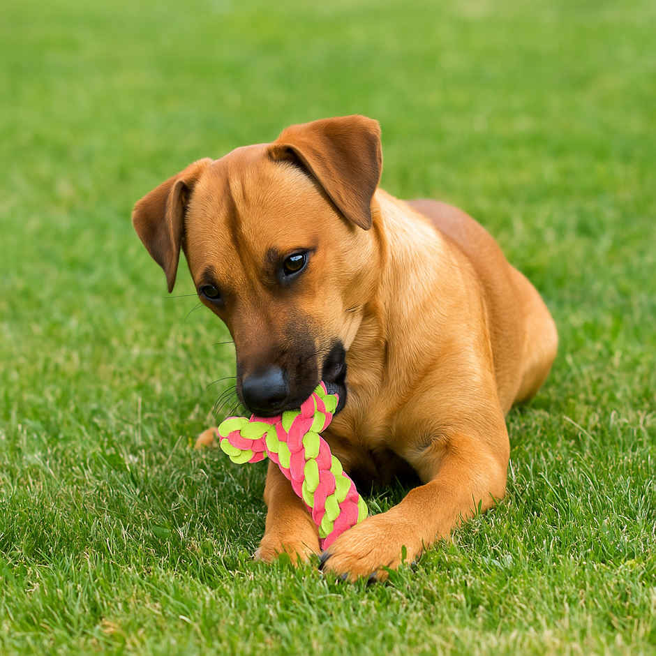 Payton Perry Bone Shape Cotton Rope Chew Toy | Multicolour