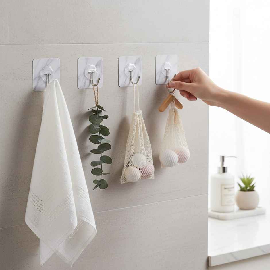 SE7EN Premium Marbel Design Self Adhesive Wall Kitchen Hooks