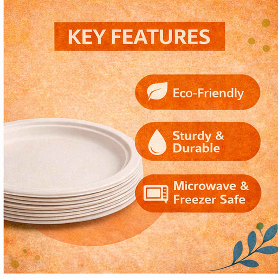 Disposable Bagasse Plates | Round | 11 inch | Ezee