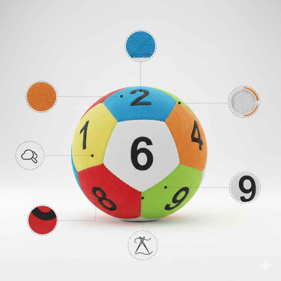 Storio Ball Numeric Plush Soft Toy for Boys/Girls | 25 cm