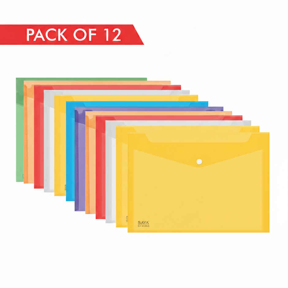 Saya Designer Clear Bag | Elegant and Durable Document Organizer with a Sleek Design | Assorted