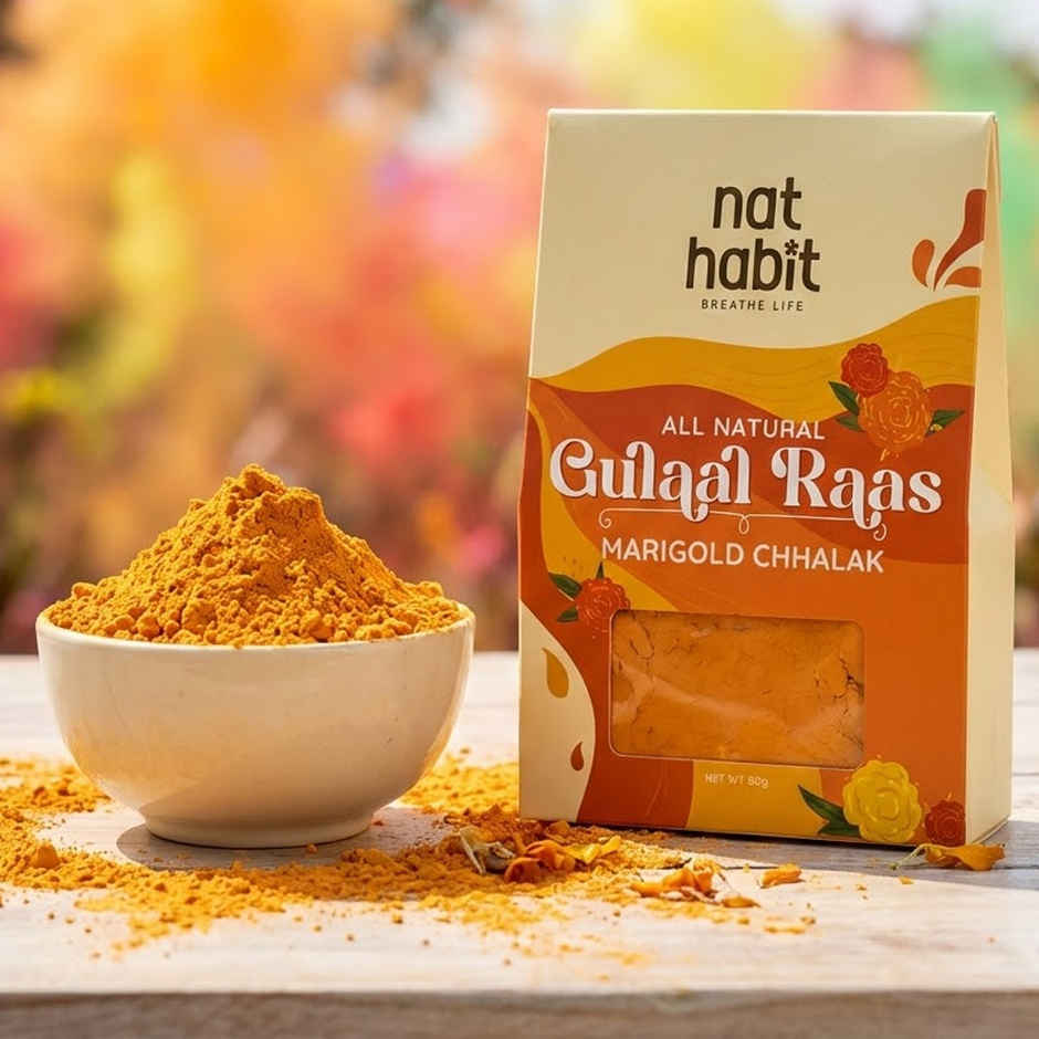 Nat Habit Natural Organic Holi Color Gulal | Orange | Marigold Chhalak