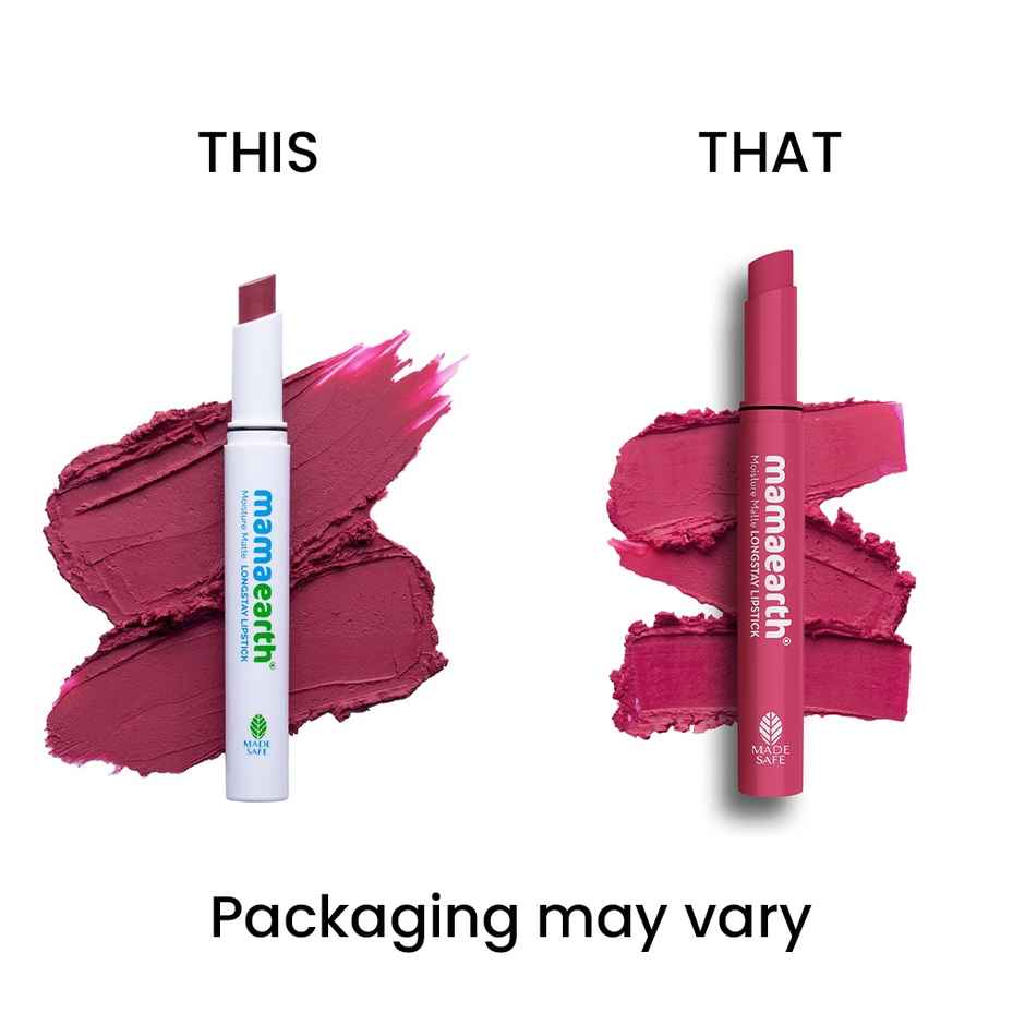 Mamaearth Moisture Matte Longstay Lipstick With Avocado Oil & Vitamin E - Candyfloss Pink