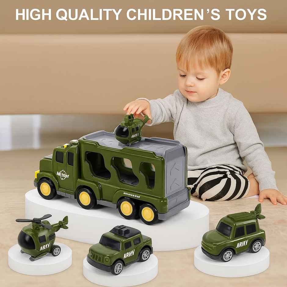Storio 5 in 1 Army Truck Toy Set | Military Vehicle Toy for Kids