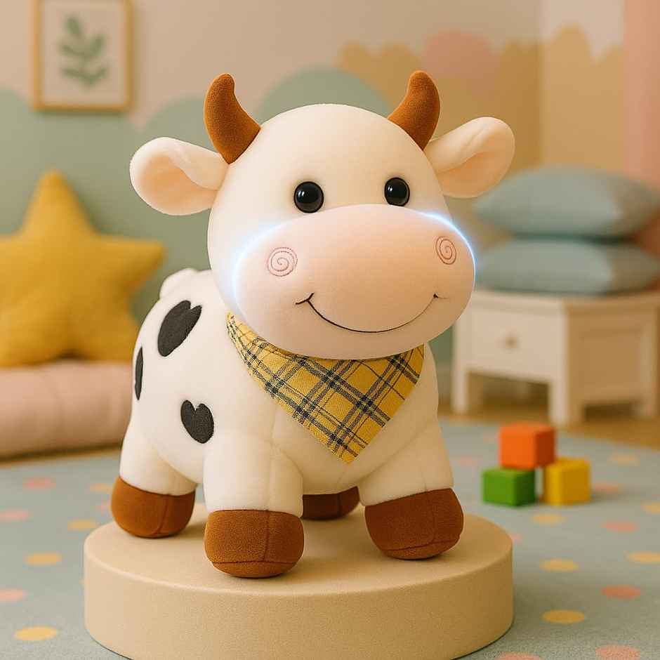 Storio Soft Plush Cow Toy | Ultra Soft Stuffed Animal for Kids | 25 cm