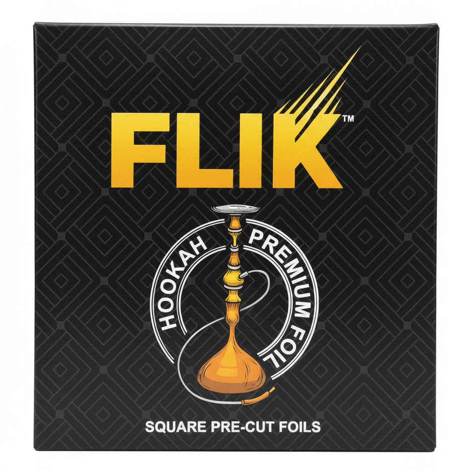 Flik Premium Pre-Cut Hookah Foil (1pc) & Flik Premium Hookah Filters (1pc) & Stash-Pro Premium Magic Coal (10pc) Combo 