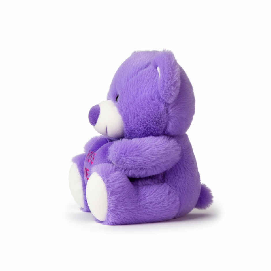 DearJoy Teddy Bear with Message on a Heart Purple 30 cm