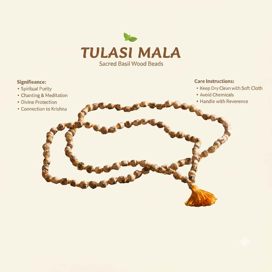 Natural Tulsi Bead Mala for Spiritual Wear | Svasti