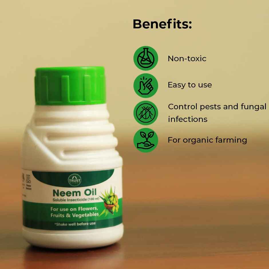 Trustbasket Neem Oil For Plants (100Ml) - Organic Eco-Friendly Pesticide To Reduce Harmful Pest