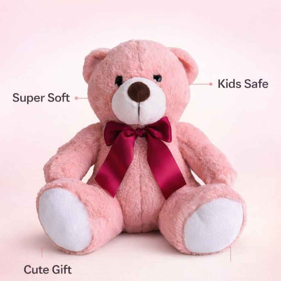 Hamleys Bear Soft Plush Toy | Rusty Pink - 27 cm