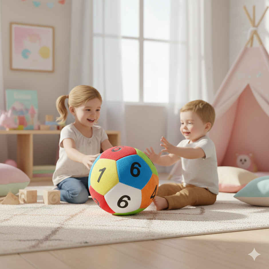 Storio Ball Numeric Plush Soft Toy for Boys/Girls | 25 cm