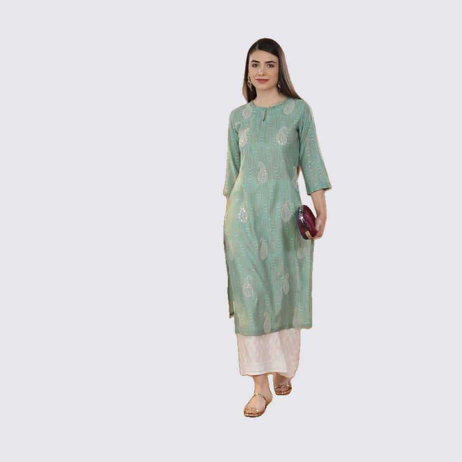 Libas Women Cream Cotton Palazzo With Both Side Pocket - Pl972Os