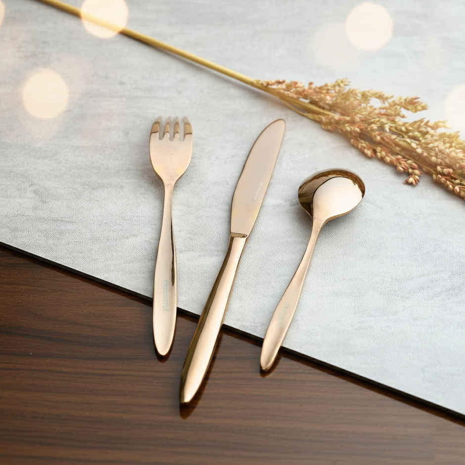 Blackcarrot Cutlery | Set of 3 | Rose Gold | 304 Food Grade Stainless Steel