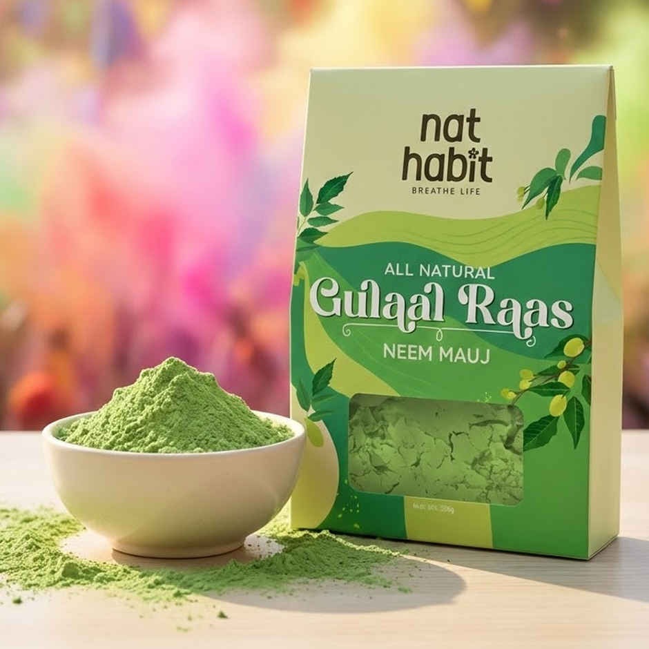 Nat Habit Natural Organic Holi  Color Gulal Green - Neem Mauj Combo