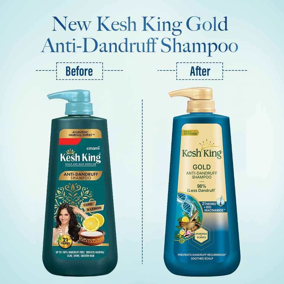 Kesh King Gold Anti-Dandruff Shampoo with 21 Herbs for Men & Women