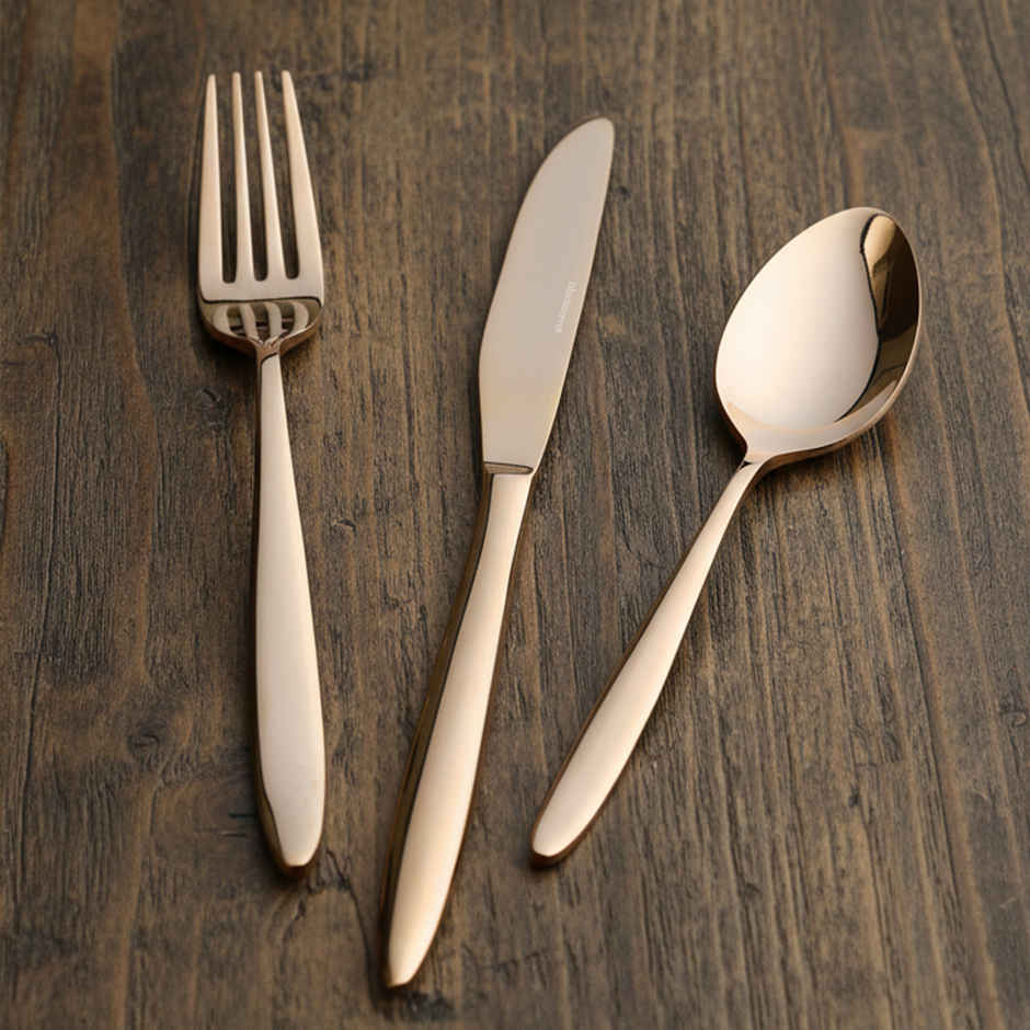 Blackcarrot Cutlery | Set of 3 | Rose Gold | 304 Food Grade Stainless Steel