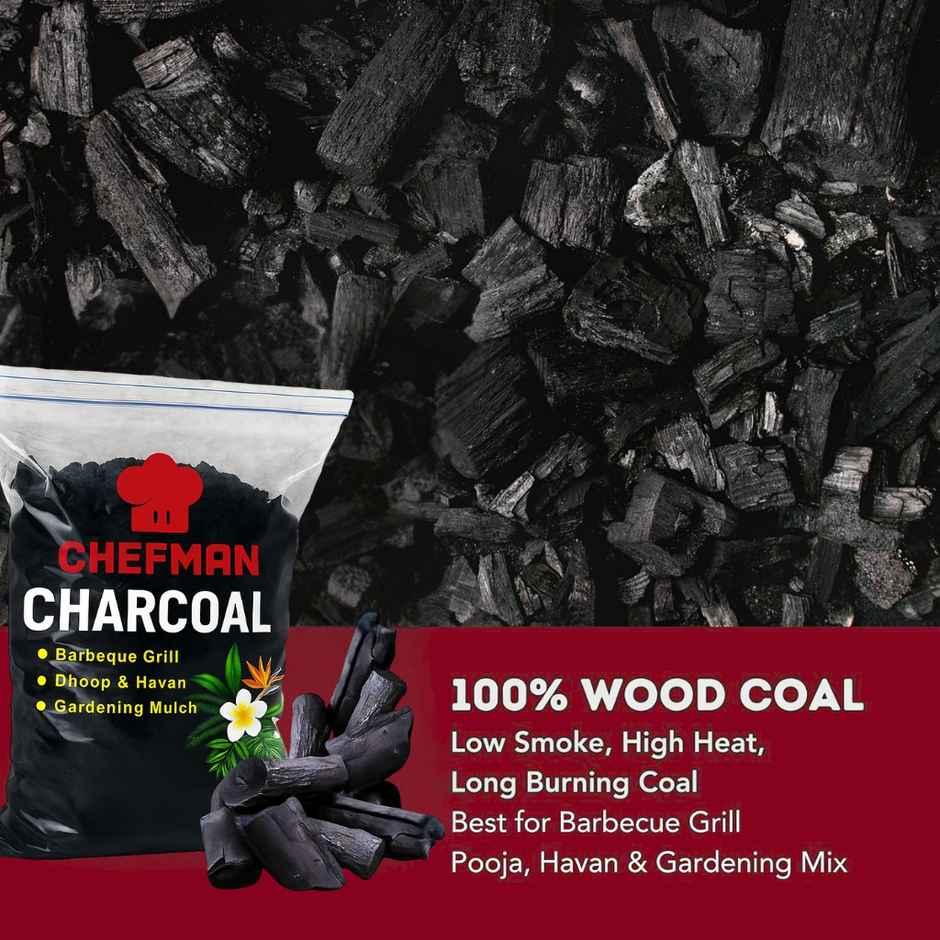 Chefman Premium Coal | Suitable for Barbecue, Pooja Dhoop, Havan, and Gardening Use