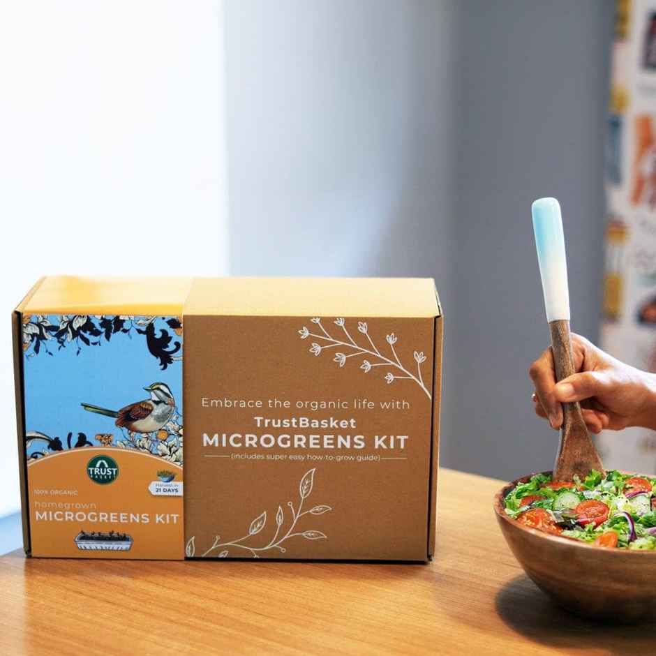TrustBasket Homegrown Microgreens Kit | DIY Indoor Garden Kit for Beginners