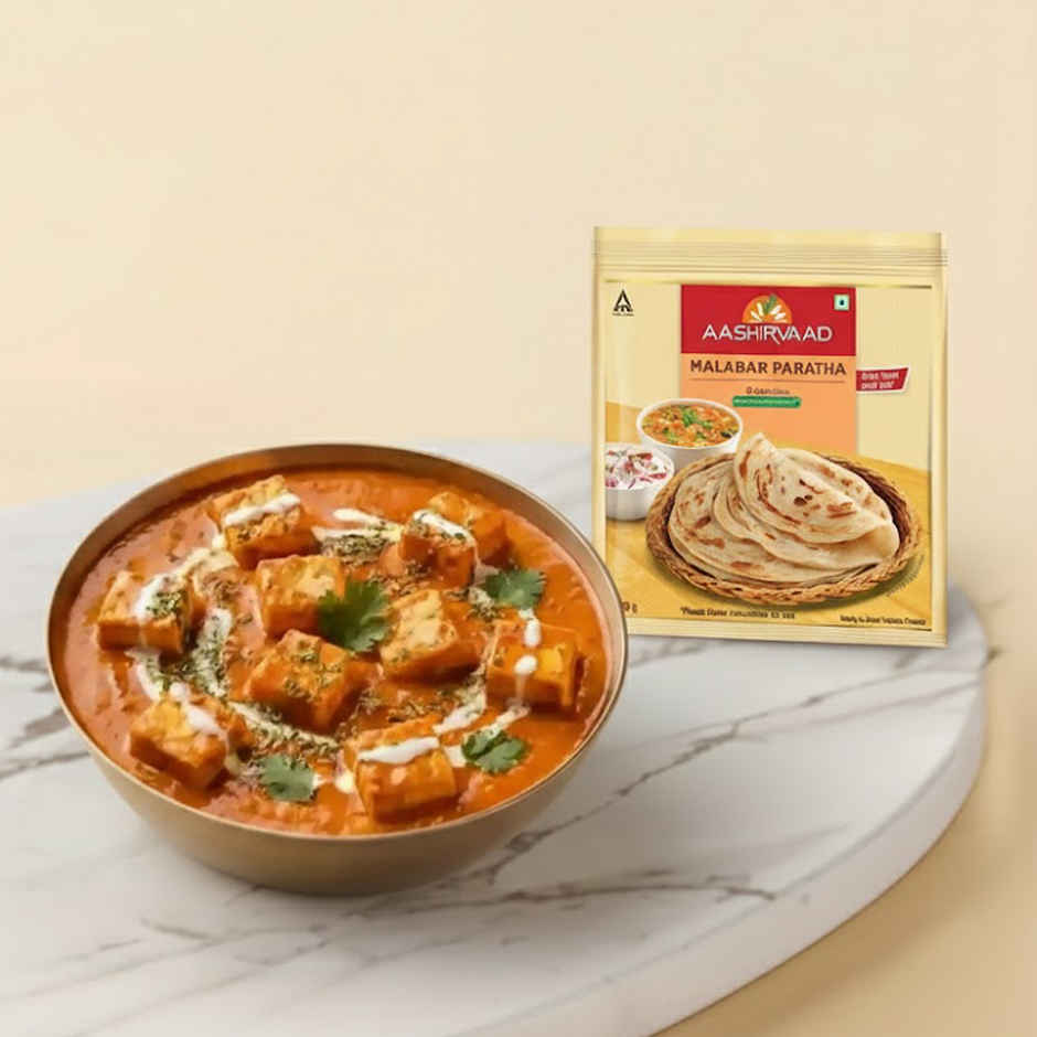 Paneer Makhani + Aashirvaad Malabar Paratha | Heat & Eat