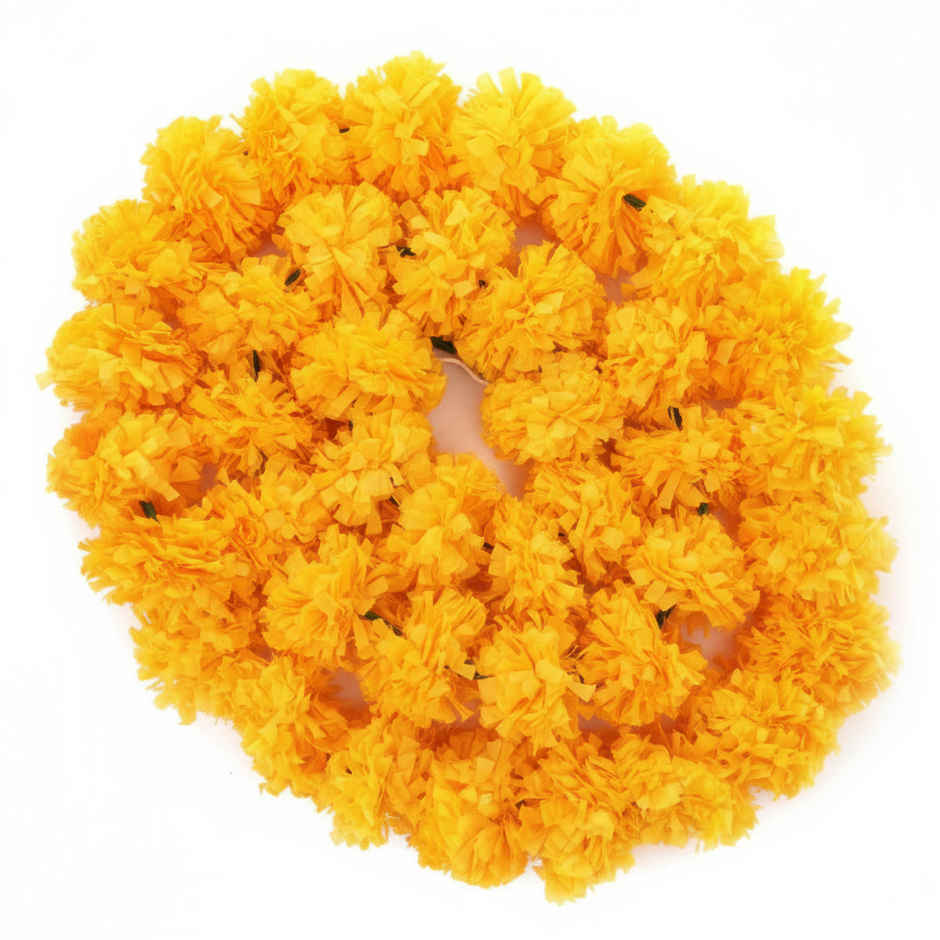 Flower String Bandhanwar | Festival Decoration | Marigold Design | Orange | 2 pcs | Mangal Bhawan