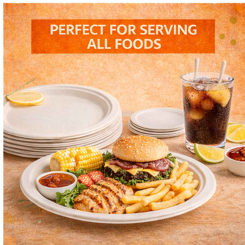 Disposable Bagasse Plates | Round | 11 inch | Ezee
