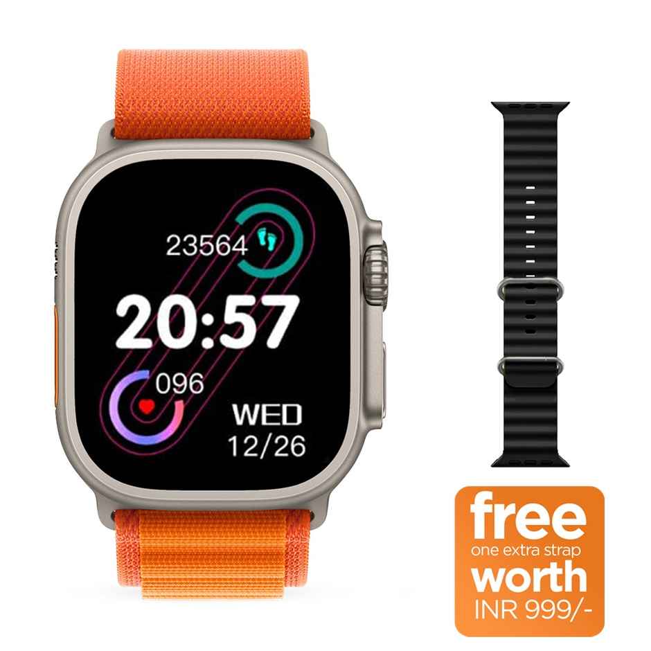 Nu Republic Creed Ultra Smartwatch With 2.0 Hd Display Bt Calling (Silver/Orange)