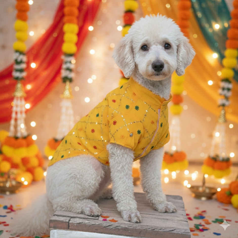 Pawgy Pets Festive Shirt Yellow For Dogs And Cats | M