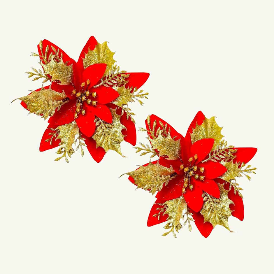 Christmas Decor Red Gold Flower | Special You
