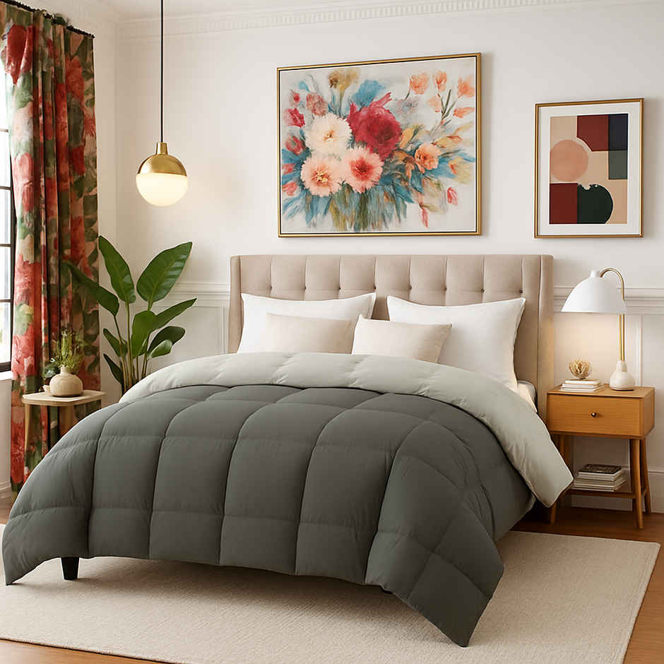 Elegant Weavers Reversible Double Bed Comforter - Grey 1