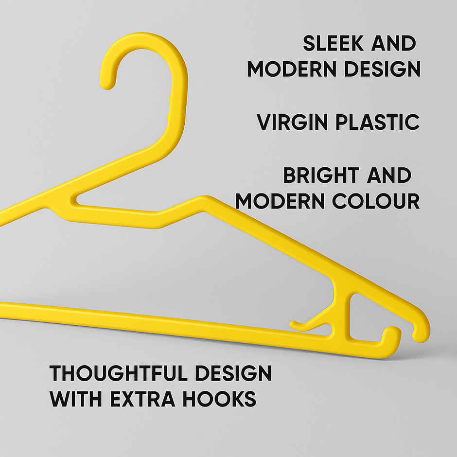 Sinco Super Plastic Cloth Hanger - Pack of 3 pcs - Yellow