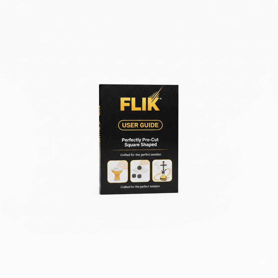Flik Premium Pre-Cut Hookah Foil (1pc) & Flik Premium Hookah Filters (1pc) & Stash-Pro Premium Magic Coal (10pc) Combo 