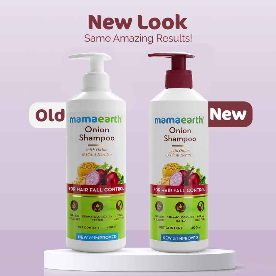 Mamaearth Onion Shampoo For Hair Fall Control & Hair Growth With Onion & Plant Keratin