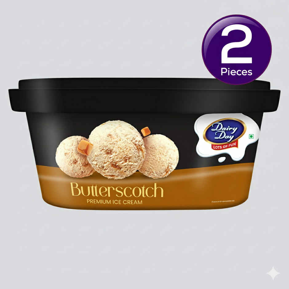Dairy Day Crunchy Butter Scotch Premium Ice Cream Tub Combo