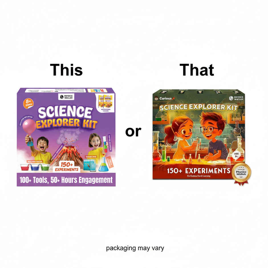 Physics Wallah Curious Jr 150+ Experiments Science Explorer Kit | Multicolor