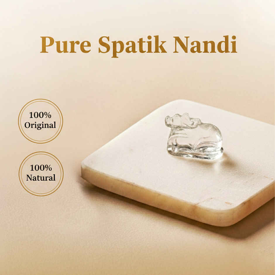 Nandi Idol | Religious Statue | Pure Spatika | Svasti