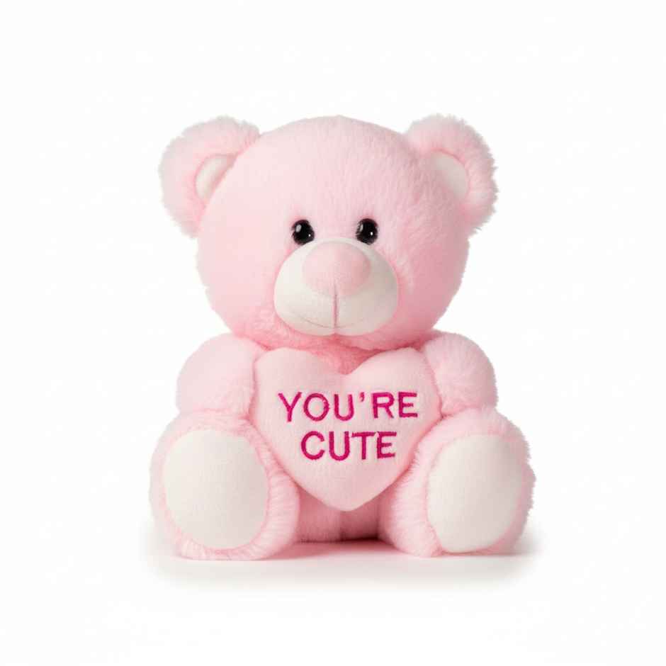 DearJoy Teddy Bear with Message on a Heart Pink 30 cm
