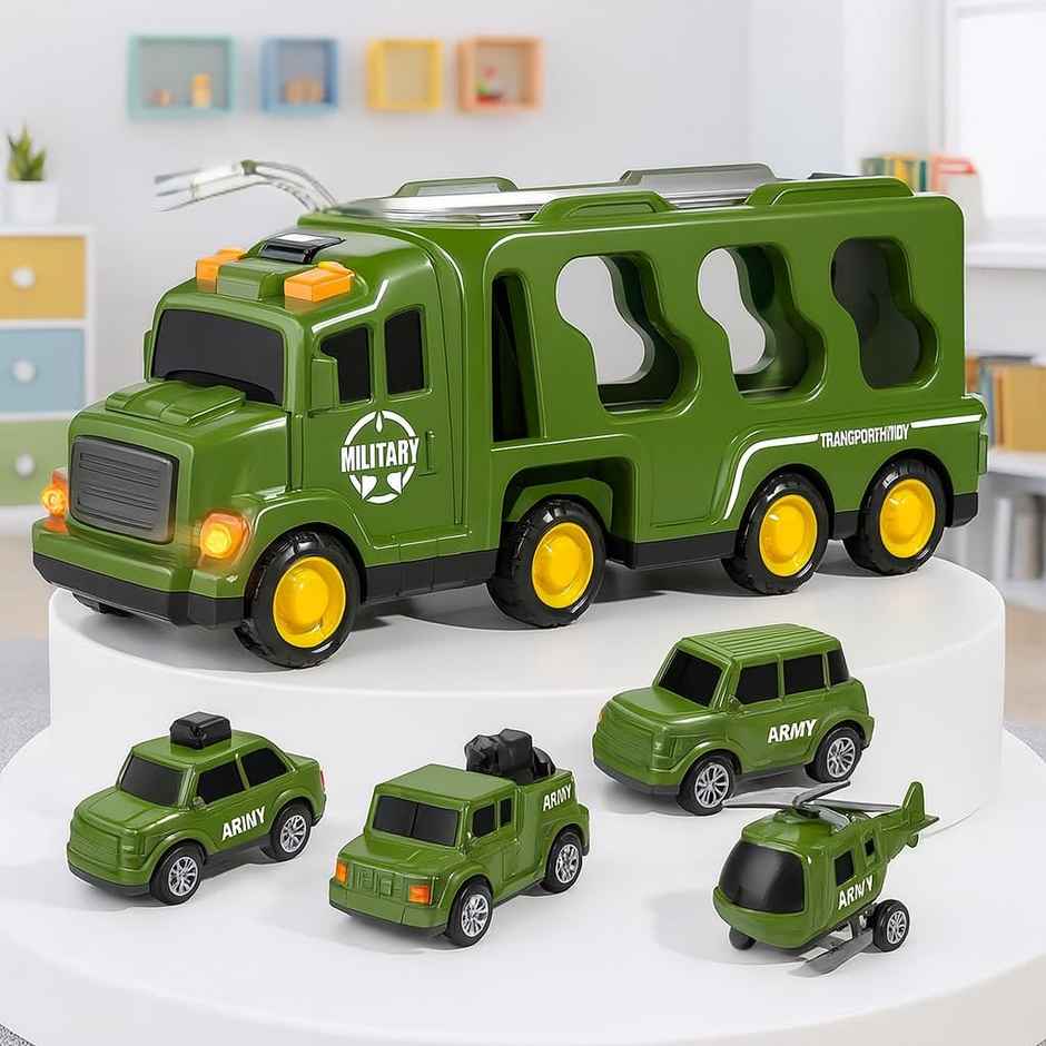 Storio 5 in 1 Army Truck Toy Set | Military Vehicle Toy for Kids
