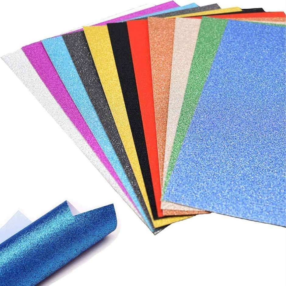 Chrome A4 Glitter Foam Sheet Multicolor Color, For Art & Craft Gift Wrapping Pack Of 10 Sheets