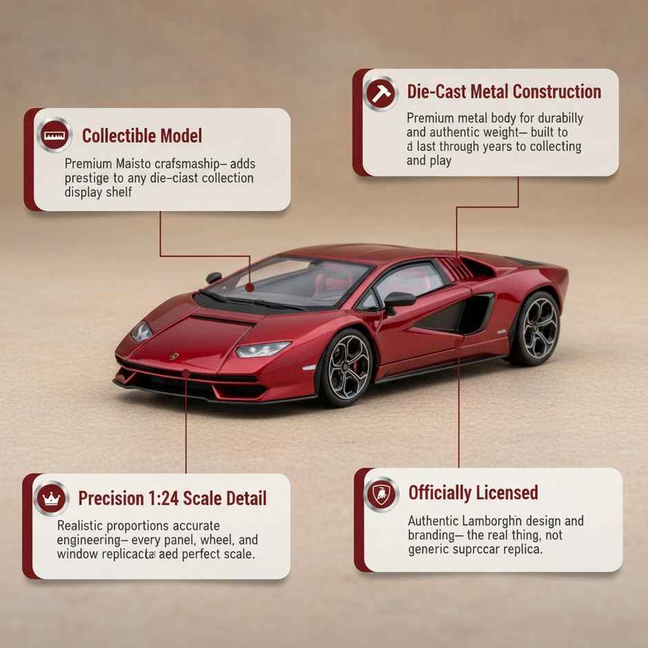 Bburago Licensed 1:24 Model Lamborghini Countach LPI 800