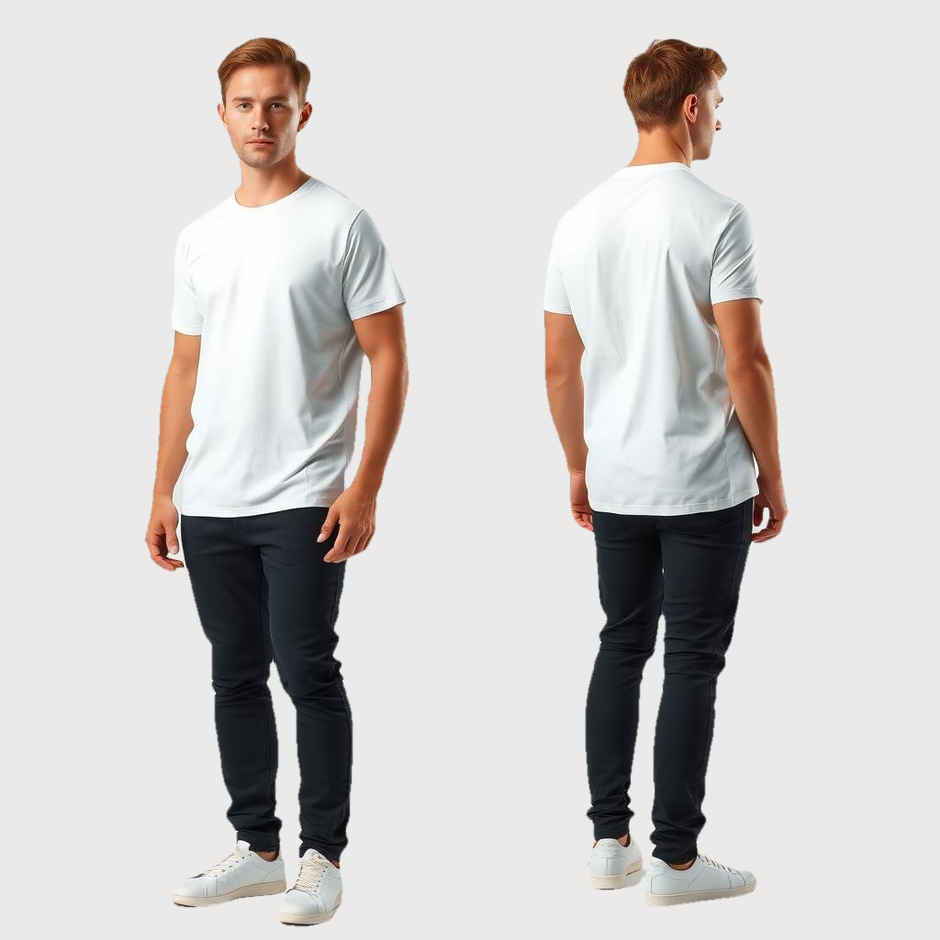 Springman Men Pure Cotton Solid Round Neck T-shirt | White - XL