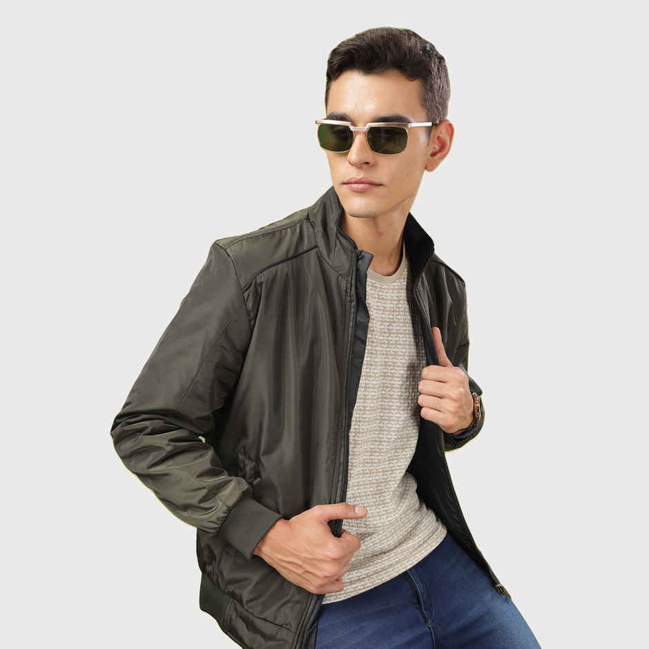 Dollar Jacket For Men - Casual Zipper Bomber For Winter | Mamwj 903 | Olive Green | XXL