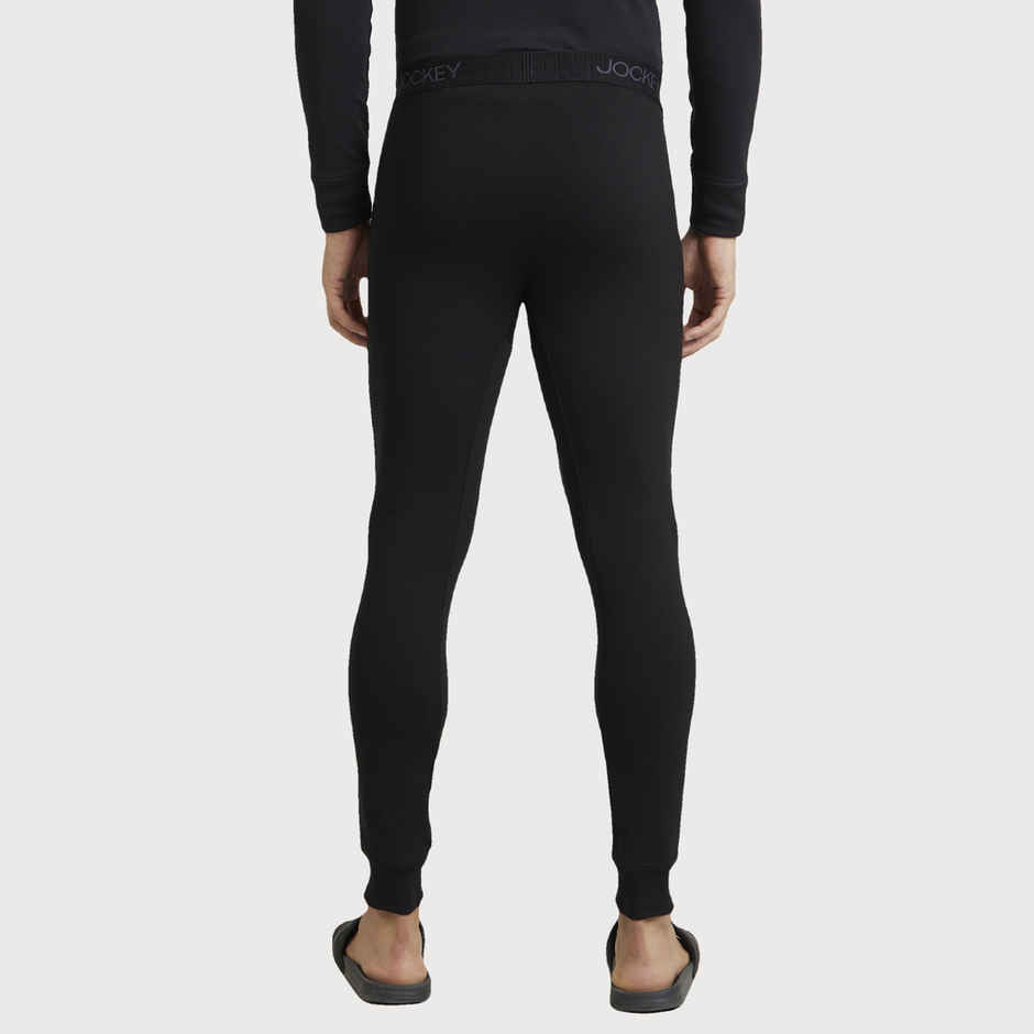 Jockey 2623 Men's Microfiber Elastane Stretch Fleece Thermal Long John | Black-L