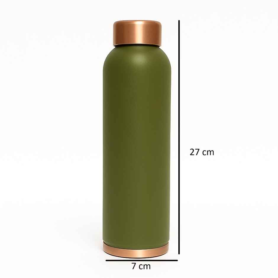 OGGN Copper Water Bottle For Daily & Office Use 950 ml, Olive |Pure Copper